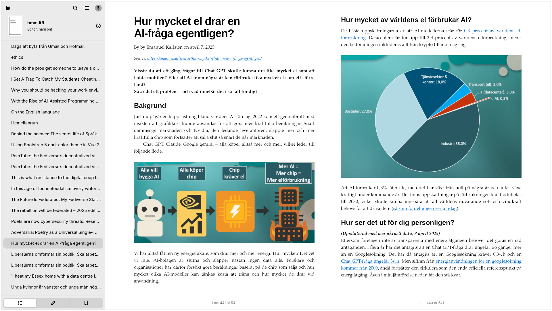 Issue #9 of hmm in Foliate.