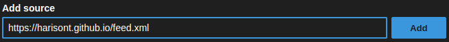 How adding a new feed to your list of sources will probably look like